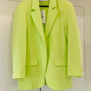 Bershka Neon Yellow Blazer